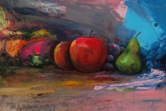 Título : Fruit collection III  · Medidas: 50x50 · Técnica : Mixta sobre lienzo